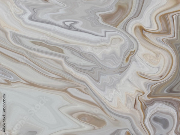 Fototapeta Elegant marble texture with flowing layers of gray, white, and beige tones, creating a soft and luxurious abstract pattern.	