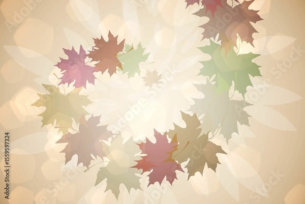 Fototapeta Autumnal leaf pattern in warm tones