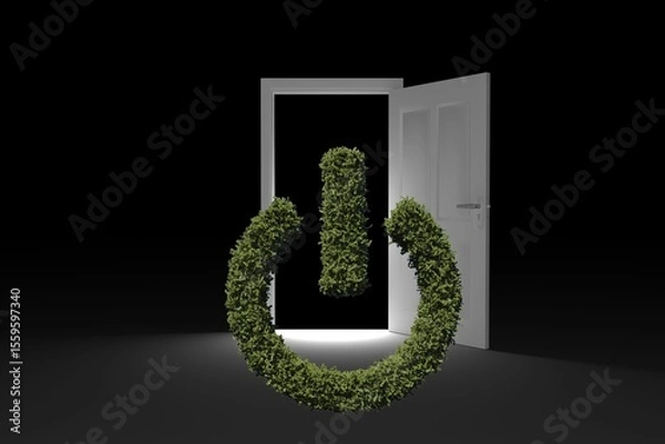 Obraz Logout icon of topiary at doorway