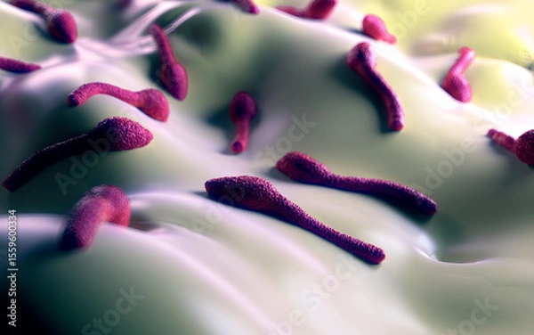 Obraz 3d rendering - clostridium tetani bacterium 