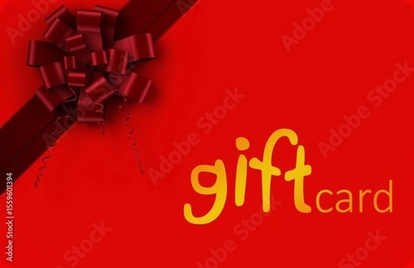 Obraz Gift card with festive bow
