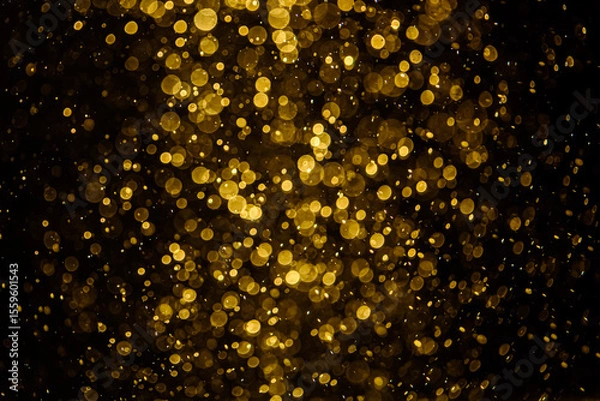 Obraz Blurred photo with golden dots visible glittering, shining brightly look and feel luxurious