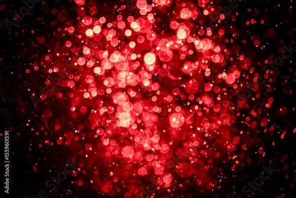 Obraz Blurred photo with red dots visible glittering, shining brightly look and feel luxurious
