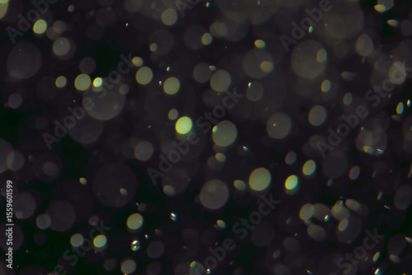 Obraz Defocused bokeh lights in various sizes and colors on a dark background creating a dreamy and abstract visual effect