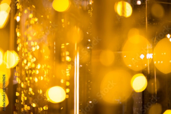 Obraz close-up blurred photo Golden decorative lights create a luxurious atmosphere at night events. Helps to take beautiful