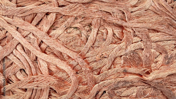 Obraz Artistically tangled copper wires creating a chaotic yet intriguing textural pattern with varying shades