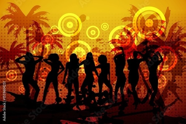 Obraz Digitally generated colourful nightclub background