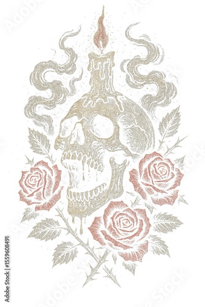 Obraz Unleash fear with Chilling Bones, a streetwear horror tee designed with cracked bone lettering and a grim skull illustration. Perfect for those who love vintage horror vibes and want their fit to scre