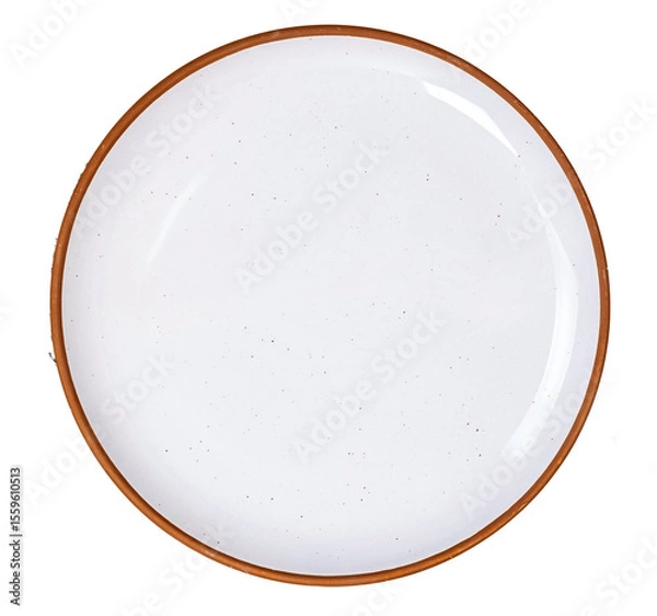 Obraz Rustic style white round plate