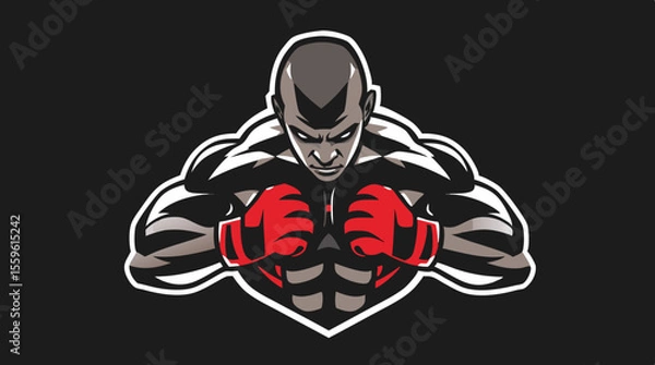 Fototapeta Boxer Badge Vector Set – Strong Fighter Mascots