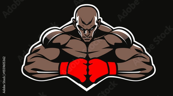 Fototapeta Boxer Badge Vector Set – Strong Fighter Mascots