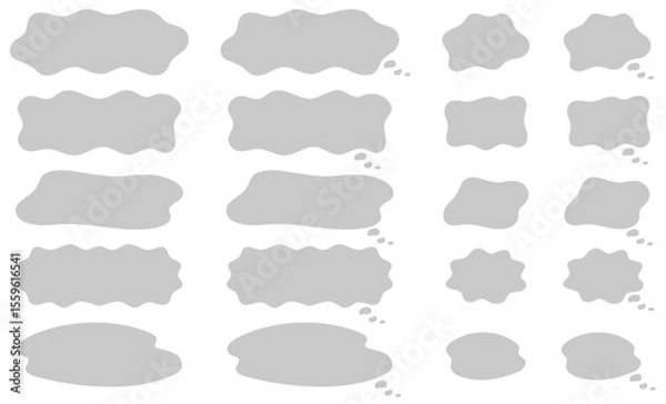Fototapeta グレーのモヤモヤふきだしセット