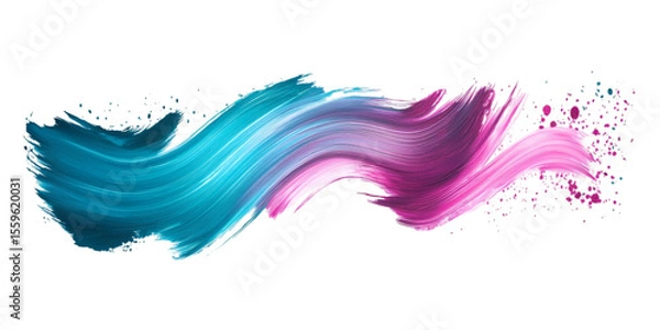 Fototapeta Gradient Stroke with Magenta and Turquoise Colors Isolated on Transparent Background for Artistic Design