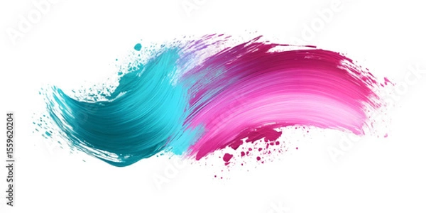 Fototapeta Gradient Stroke with Magenta and Turquoise Colors Isolated on Transparent Background for Artistic Design