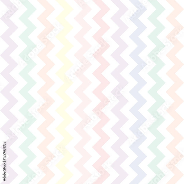 Fototapeta Zigzag vertical pattern of coloured lines. Simple and modern vintage background.