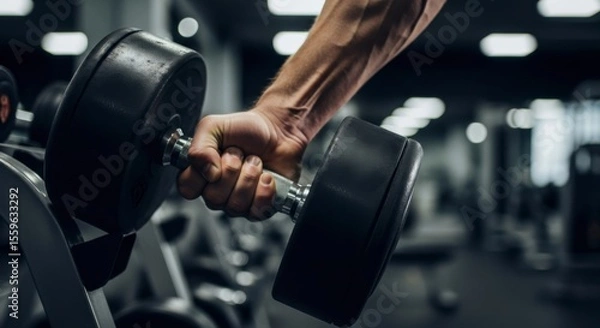 Fototapeta Intense Weightlifting Session at Local Gym Fitness Focused Environment Captivating Content for Health Enthusiasts and Bodybuilders