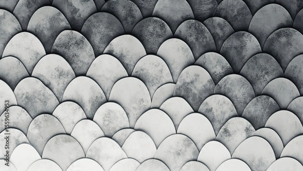 Fototapeta gray white fish scale wave texture background 2