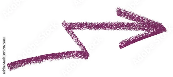 Fototapeta Purple arrow symbol colored pencil isolated on transparent background