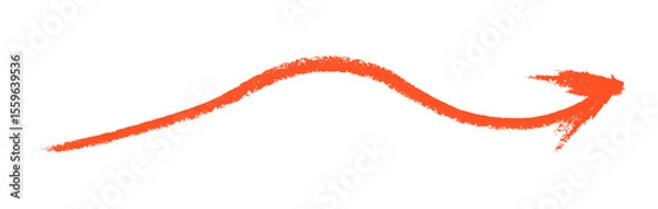 Fototapeta Red arrow symbol colored pencil isolated on transparent background