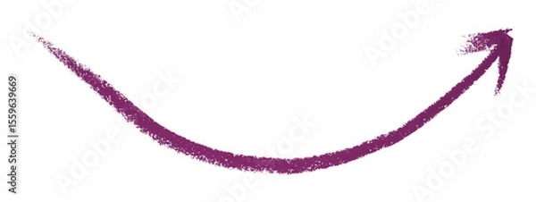Fototapeta Purple arrow symbol colored pencil isolated on transparent background