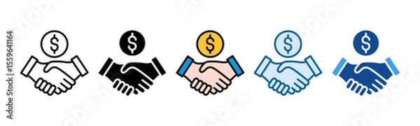 Obraz Deal Closed Icon Set Multiple Style Collection