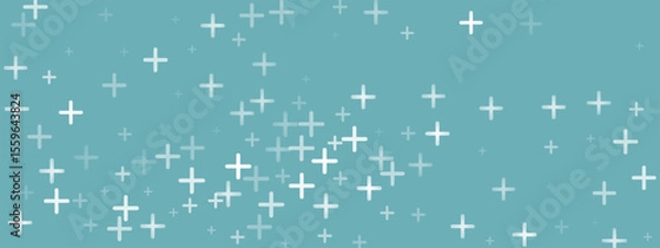 Obraz A plus sign on an abstract green background symbolising health, with elements of a hospital or medicine. Vector design for education, wallpaper or nature themes. Seamless graphic pattern.