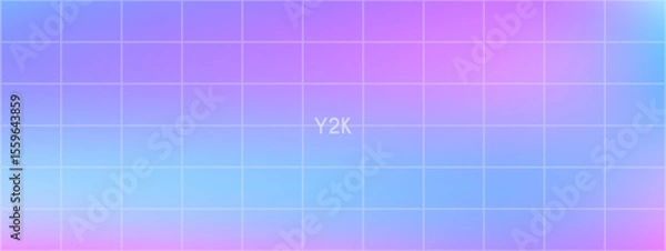 Obraz Gradient panel with abstract pastel background. Y2K color arrangement with smooth transitions. Includes light blue, magenta, violet, mint, and periwinkle. Vector illustration.