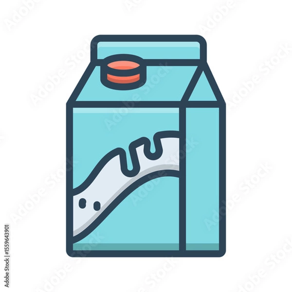 Obraz Vector color shadow icon for Cultured milk