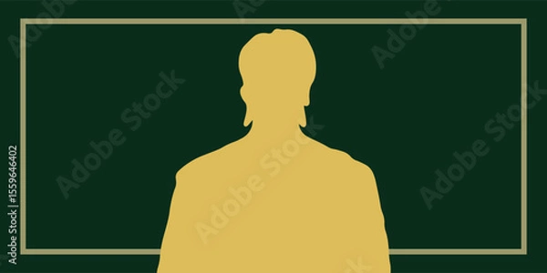 Fototapeta Golden elegant geometric shape, gold lines gradient on green background. golden jung kook album