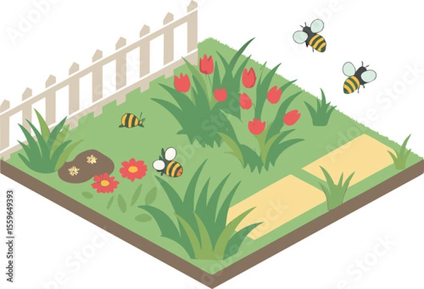 Fototapeta Insects and Small Creatures Clipart Set Featuring Bugs Beetles Worms and Tiny Critters. Hand Drawn Insects and Mini Creatures Collection for Educational and Kids Projects. Cute and Clean Insect
