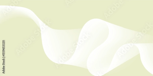 Fototapeta Soft white ribbon curve on light green backdrop