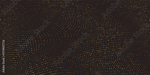 Fototapeta Modern golden halftone gradient on black surface