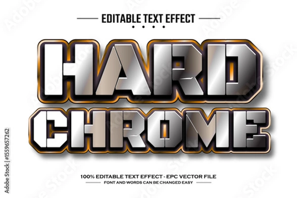 Obraz Hard chrome 3D editable text effect template
