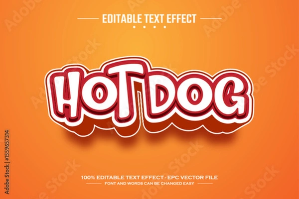 Obraz Hot dog 3D editable text effect template