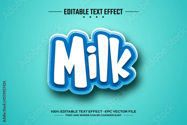 Obraz Milk 3D editable text effect template