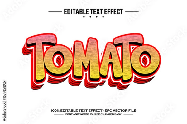 Fototapeta Tomato 3D editable text effect template