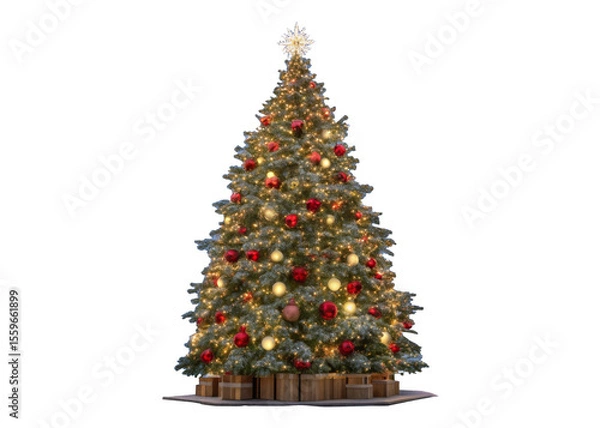 Fototapeta christmas-tree  on a isolated transparent background