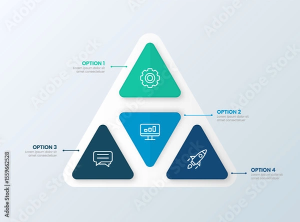 Fototapeta Triangle Infographic Design for Presentation