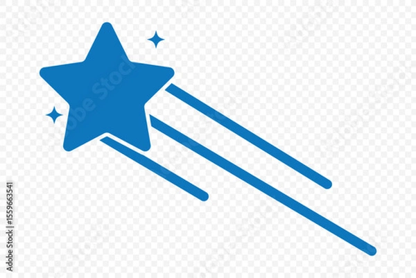 Fototapeta Shooting Star Icon Make Your Wishes Come True .  Vector design elements isolated on transparent background .  