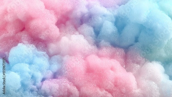 Fototapeta Abstract cloud-like soap bubbles in pastel colors