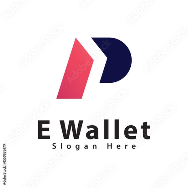Obraz E wallet logo symbol vector design template