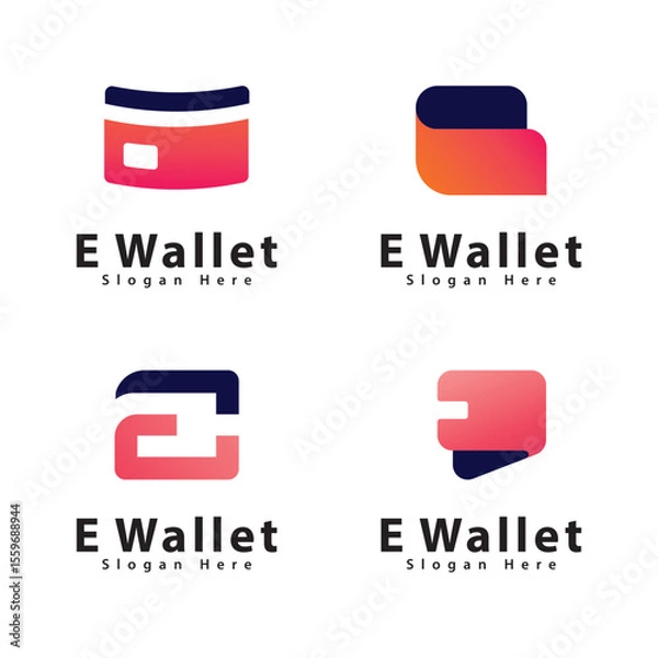 Obraz E wallet logo symbol vector design template