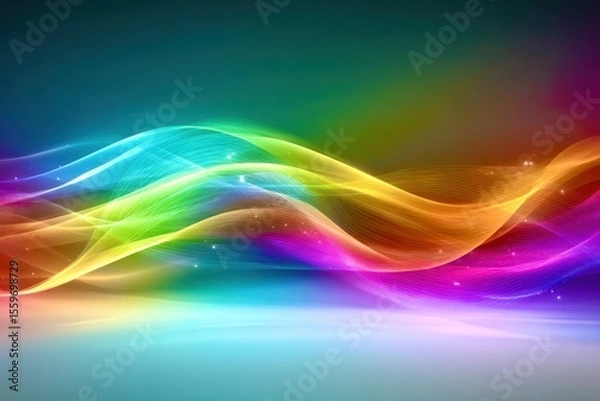 Fototapeta A colorful wave of light with a rainbow of colors