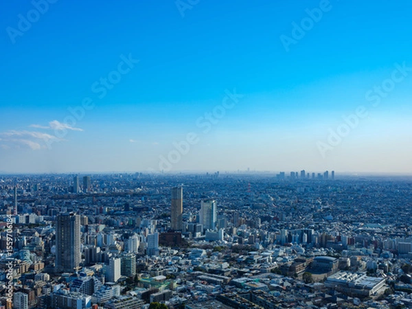 Obraz 青空と都市風景