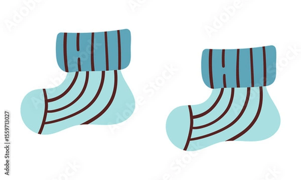 Obraz Baby Socks Flat Icon Design For Personal and Commercial Use , hand drawn flat cute illustration isolate on white background .