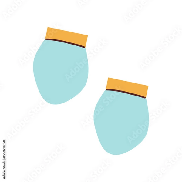 Obraz Baby gloves icon. Cute flat hand drawn illustration Design Isolated On White Background .