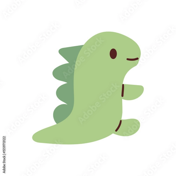 Obraz Cute hand drawn dinosaur illustration for kids t shirt, baby clothes, invitation, simple scandinavian children s design. Cute kawaii baby soft toy isolate on white.
