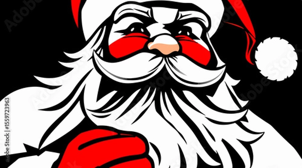 Fototapeta Cartoon Santa Claus Character Icon Collection – Christmas Vector