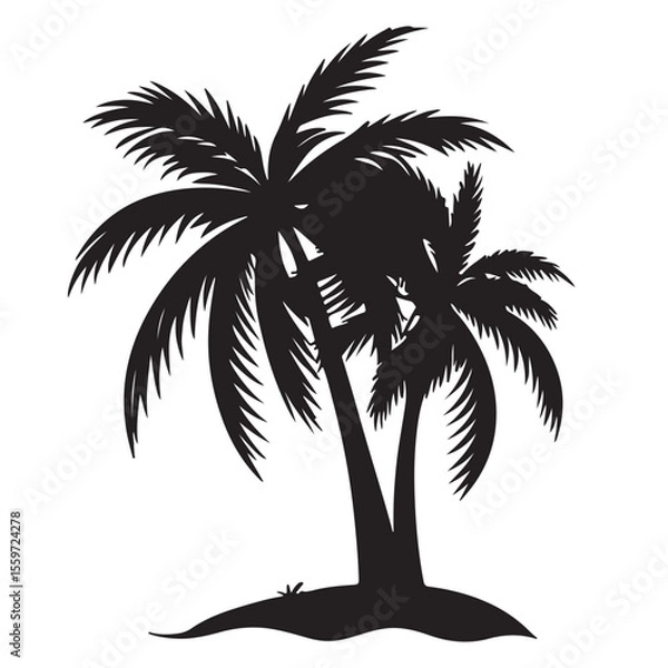 Obraz plam tree silhouette