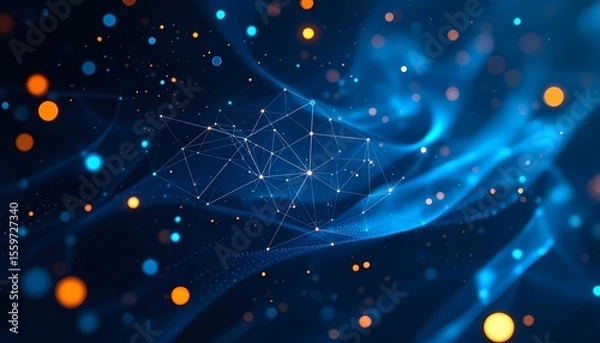 Obraz Abstract Network of Connections in Futuristic Cyberspace
